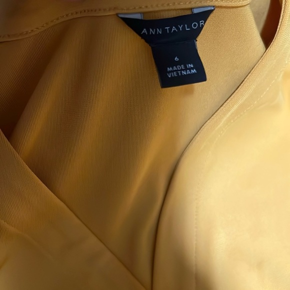 Ann Taylor Gold Asymmetrical Wrap Cocktail Dress - Picture 2 of 10